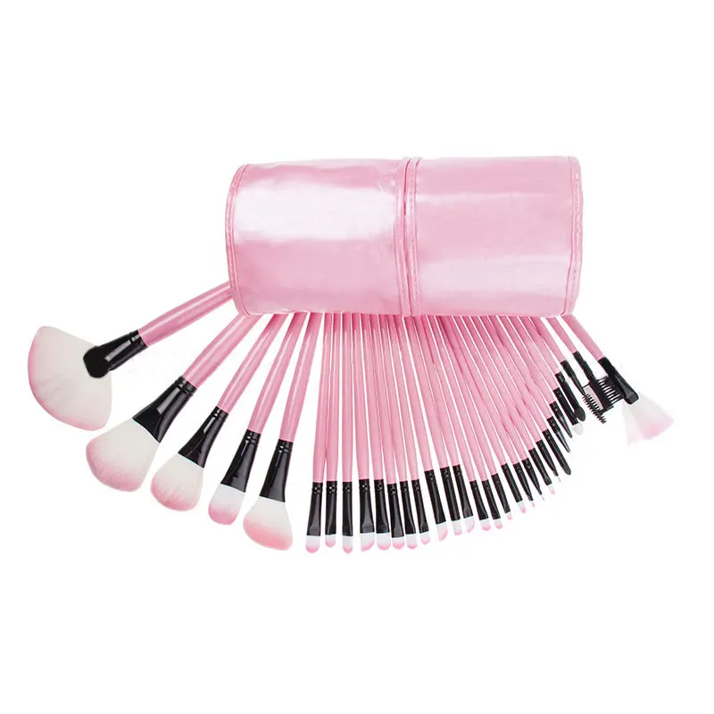 

Top Quality 32pcs Make up Brushes Set Professional Cosmetic Make up kits Powder Brush lip brush Luxury Beauty Bag Free