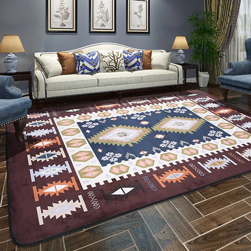 

Nordic Style Large Carpets Soft Coral Velvet Printed Area Rugs Parlor Mat Rugs Anti-slip Rug Carpet for Living Room Home Decor