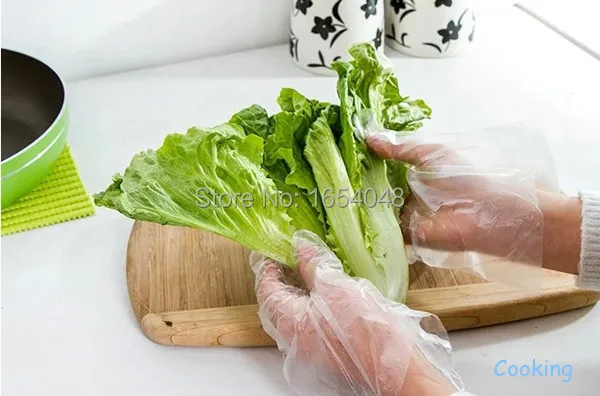 200 шт/лот PE бытовые чистящие одноразовые перчатки, кухонные принадлежности Тонкие Санитарные перчатки практичные инструменты перчатки для кухни