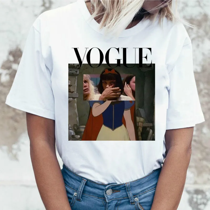 رواج t قميص المرأة الإناث فام التي شيرت تي شيرت المحملة قمصان مضحك الجرونج طباعة Kawaii الشارع الشهير المتناثرة الكورية نمط الملابس