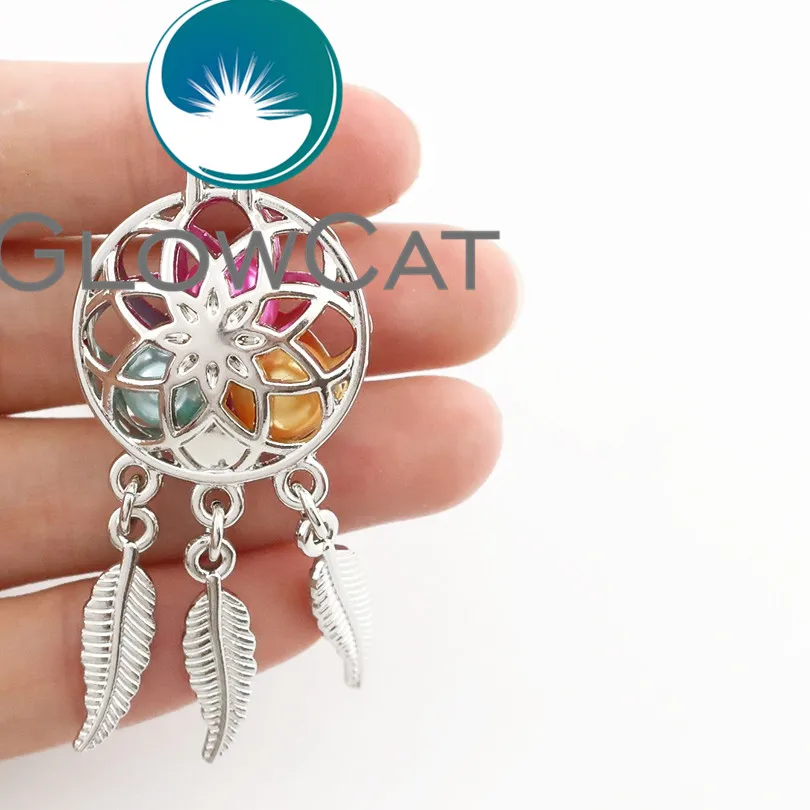 Лотос Ловец снов GLOWCAT 10x K678 бусины с кисточками клетка медальон подвеска диффузор