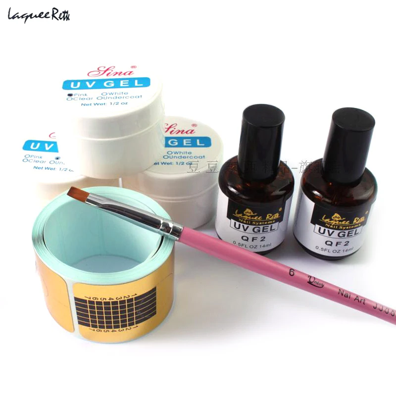 

Newest Professional Acrylic Nail Kit Acrylic Brush Uv Nail Builder Sets Brushes Top Coat Primer