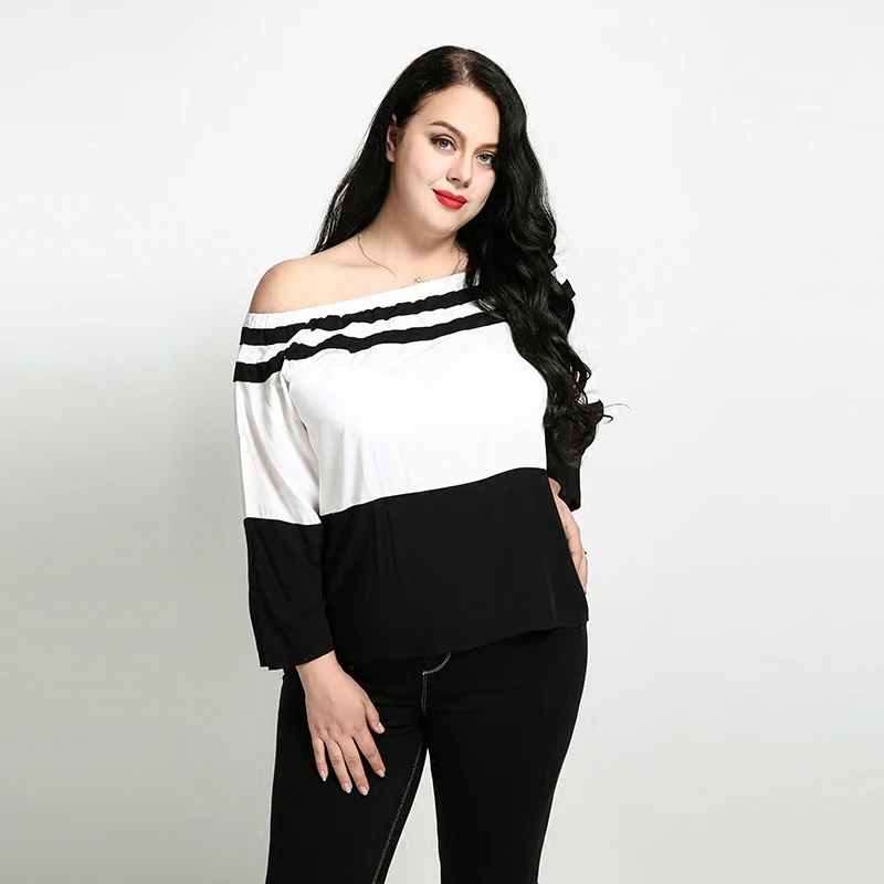 Блузка для женщин Большие размеры 4xl 5xl 6xl 7xl с открытыми плечами Для Блузы и