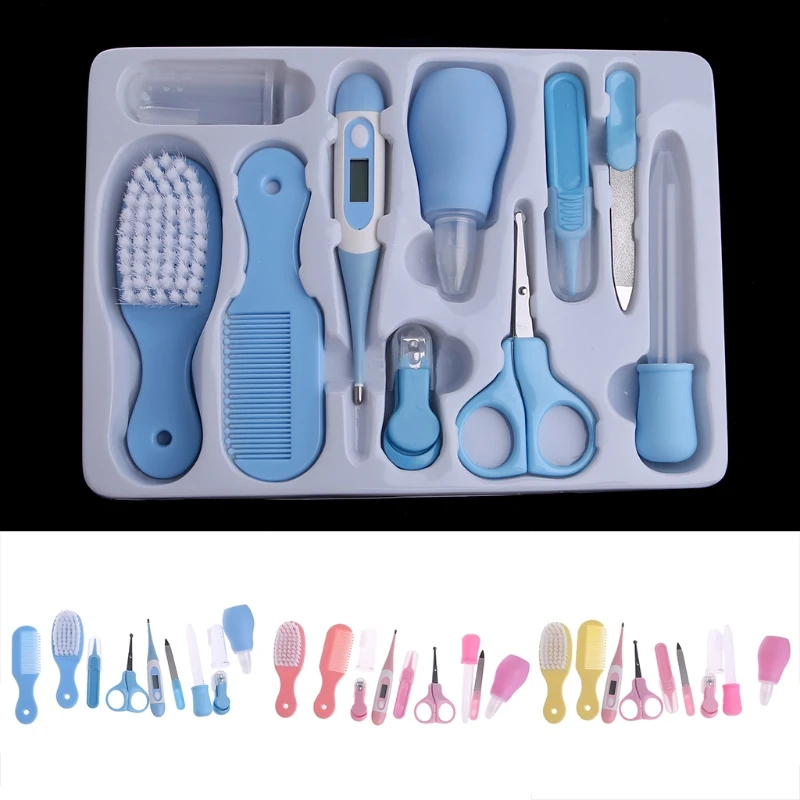 OOTDTY 10 pièces/ensemble nouveau-né bébé enfants ongles cheveux soins de santé thermomètre toilettage brosse Kit livraison directe
