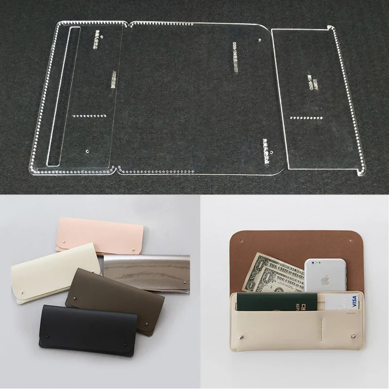

NEW Laser Cut Acrylic Template Pattern For DIY Phone Bag Handbag Leather Craft Sewing Pattern Sewing stencils 21x9.5x1cm