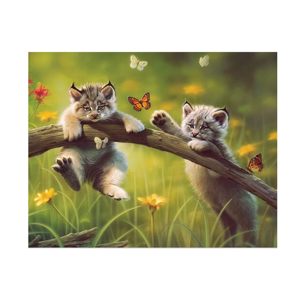 

Diamond Painting Cross Stitch Diy Embroidery Cats Painting Round Drill Diamond Mosaic Beads Pasted Needlework
