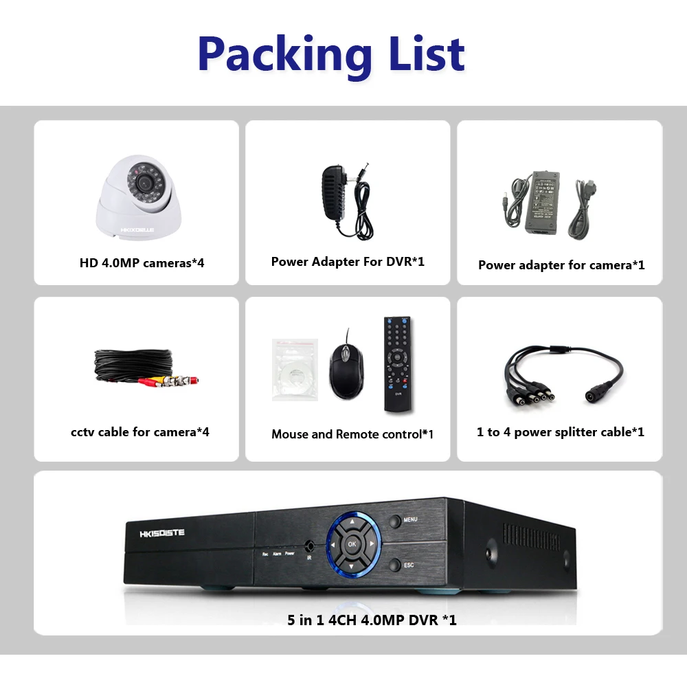 4 CH Security Camera System CCTV System DVR Security System 4CH 4 x 4MP Security Camera 4.0mp Camera DIY Kits 4 CH Security Camera System CCTV System DVR Security System 4CH 4 x 4MP Security Camera 4.0mp Camera DIY Kits