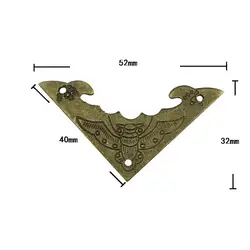 4 см латунь Треугольники Bat Coner кабошон, оттенок старинной бронзы углу, Flatback металлические украшения для семейного альбома, декор для