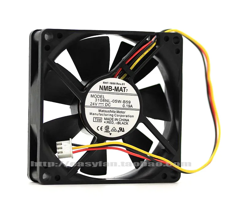 NMB MAT 3108NL 05W B5 T08 DC 24V 0.19A 80x80x20 мм вентилятор охлаждения сервера|square fan|server fan80x80x20mm fan |
