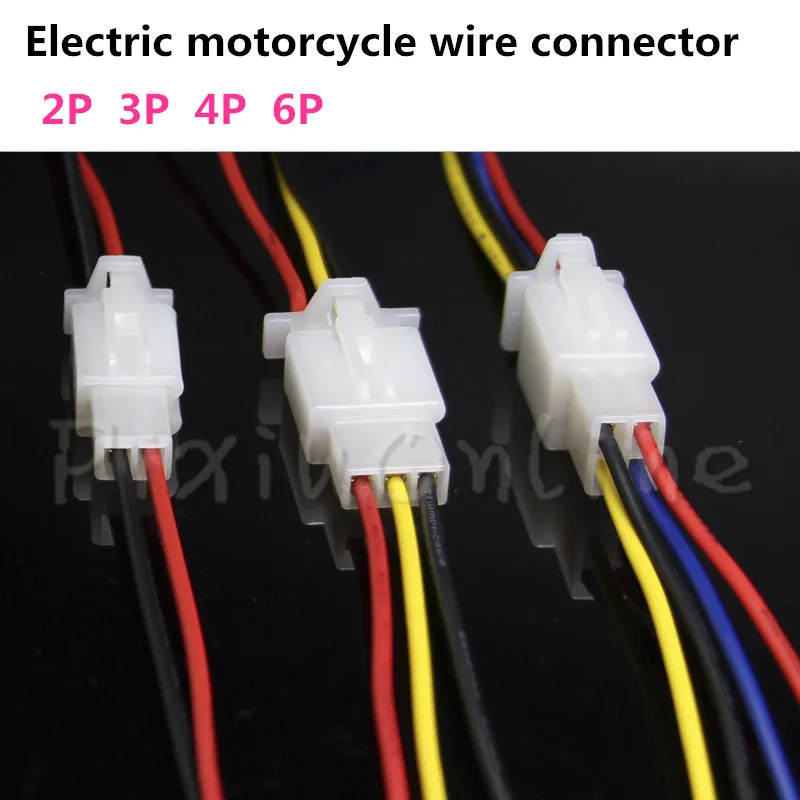

2 set ST104b 2.8MM Electric Motorcycle Wire Connectors 2/3/4/6Pin Male Female Butted Line 18AWG Line Length 30CM Tinned Wire