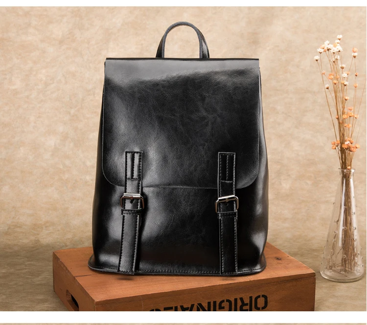  Fashion Designer Genuine Leather Women Backpack Drawstring School Bags For Teenagers Girls Female Travel BackPack (7)