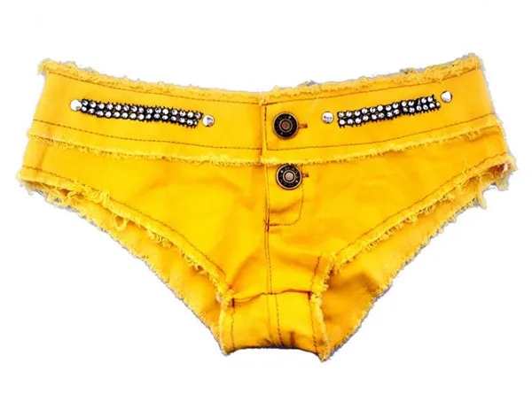Женские сексуальные короткие джинсовые шорты, короткие джинсовые шорты с низкой талией, короткие джинсовые мини-брюки, женские цветные брюки - Цвет: Оранжевый