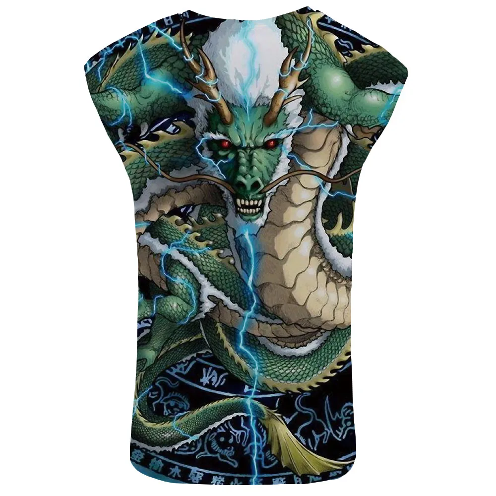 KYKU бренд Dragon Tank Топ для мужчин животное Singlet Dragon Ball Z жилет молния для мужчин s Бодибилдинг война Стрингер мужская майка