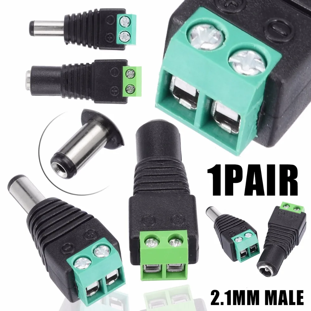 

1 Pairs Male And Female Power Plug Mayitr Led Strip DC Power Adapter Connector Plug Connectors & Terminals