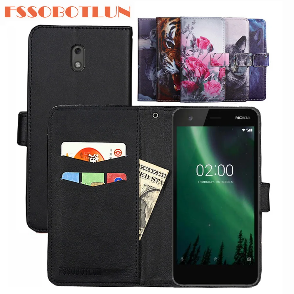 FSSOBOTLUN For Nokia 2 2017 Case PU Leather Retro Flip Cover Shell Magnetic Fashion Wallet Cases Nokia2 TA-1029 1035 | Мобильные