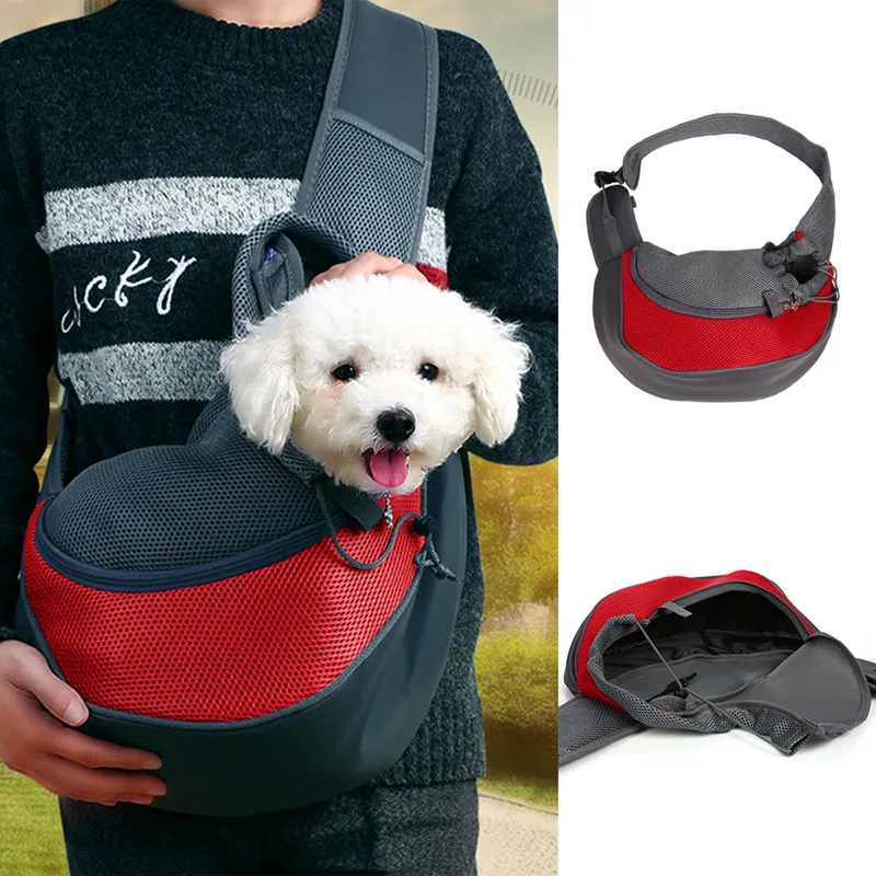 Pet сумка для переноски собак на открытом воздухе Дорожная сумка сетка Оксфорд Одиночная сумка через плечо перевязь сетка Удобная дорожная сумка на плечо