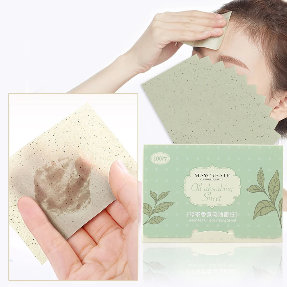 

100Pcs Facial Oil Blotting Papers Oil Absorbing Sheets Face Cleanser Acne Treatment Deep Cleansing Oil Control Tool Face Makeup