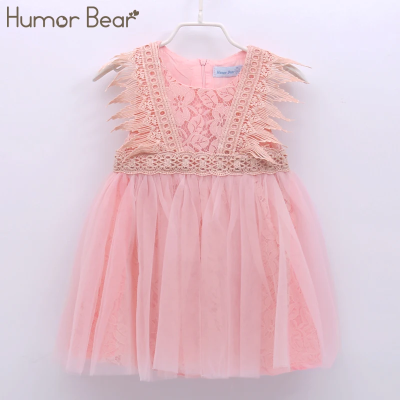 Humor Bear/платья для девочек г. Летняя стильная одежда для маленьких девочек кружевное платье без рукавов для детей Одежда для маленьких мальчиков
