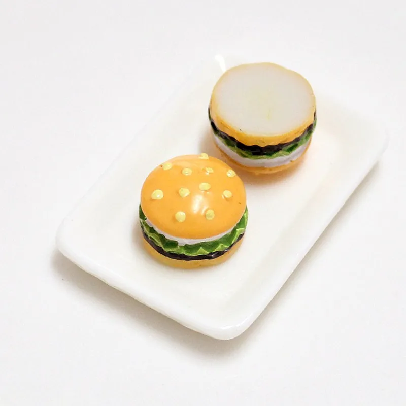 8Pcs Mini Simulation Food For Doll Kids Kitchen Toys Dollhouse Miniatures Classic Toy Hamburger TOY 3