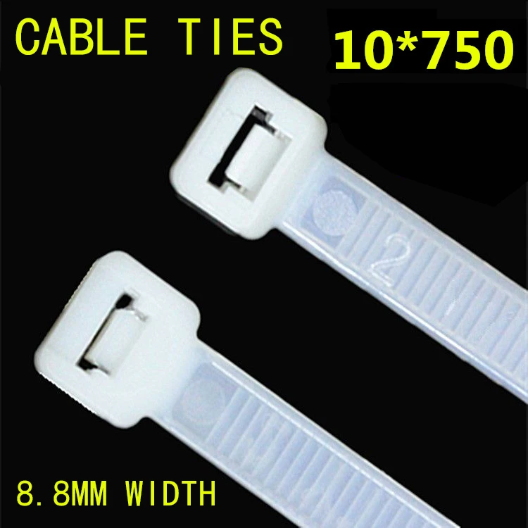 

100PCS 10*750mm Plastic Nylon Locked Type Cable Ties Seal Environmental Protection Industrial and Reusable Fastening Cord Straps