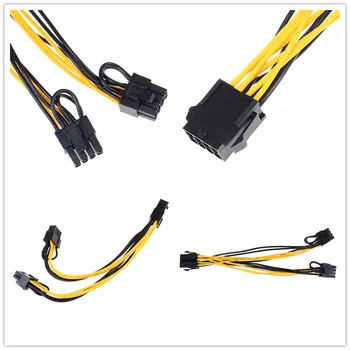 

For Computer Case Graphic Card Power Supply Cable 6Pin Port to Dual 8(6+2)Pin Port Splitter Power Cable Connector Extender Cable