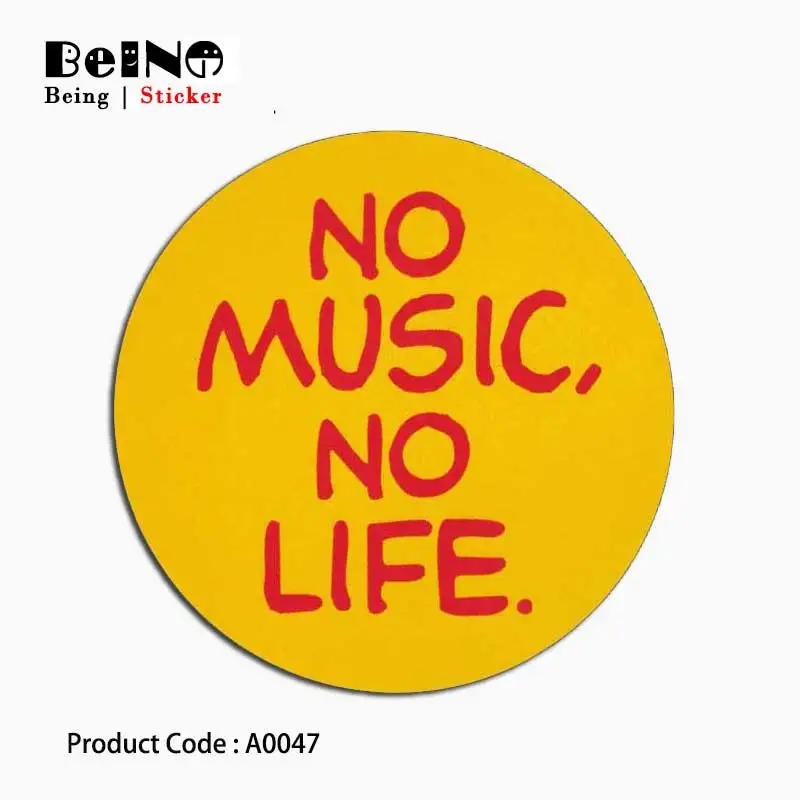 

stikcers logo no music no life sign waterproof suitcase box laptop guitar luggage skateboard bicycle toy lovely A0047 stickers