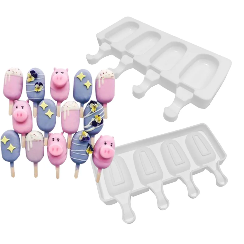 

GODWJ Cake Decorating Tools DIY Baking Silicone Mold Mini Ice Cream Shape Oval Chocolate Mold Silicone Cake Mold Bakeware