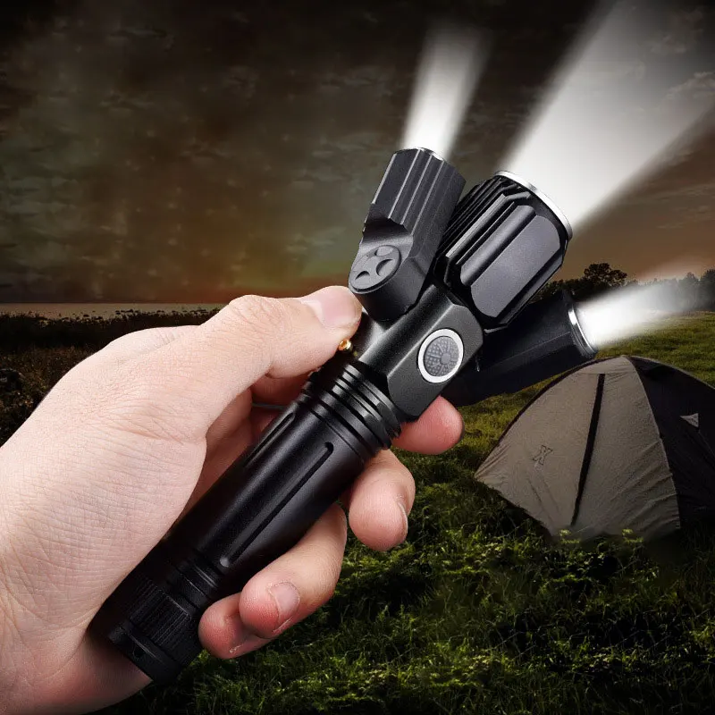 

Aluminum alloy multifunctional light three lamps aircraft-shaped flashlight wide-angle Leisure Intelligence flashlight