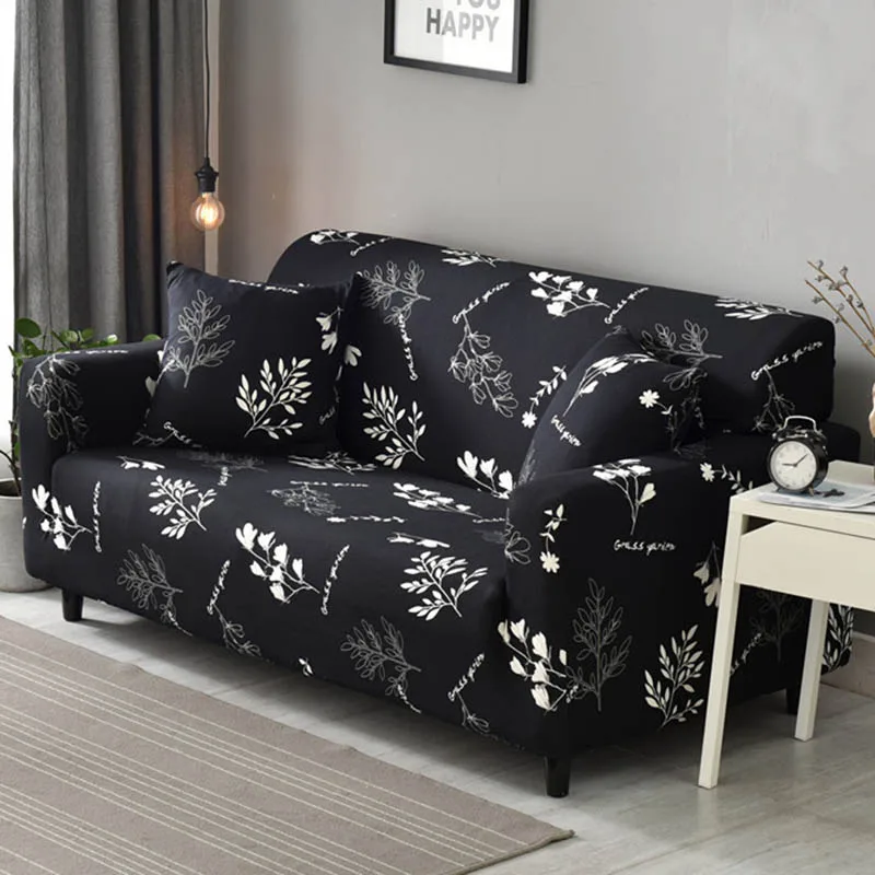 

Blcak All-inclusive Sofa Cover wrap Elastic slip-resistant Sofa Covers stripe Universal Stretch Couch Cover L-style Sectional