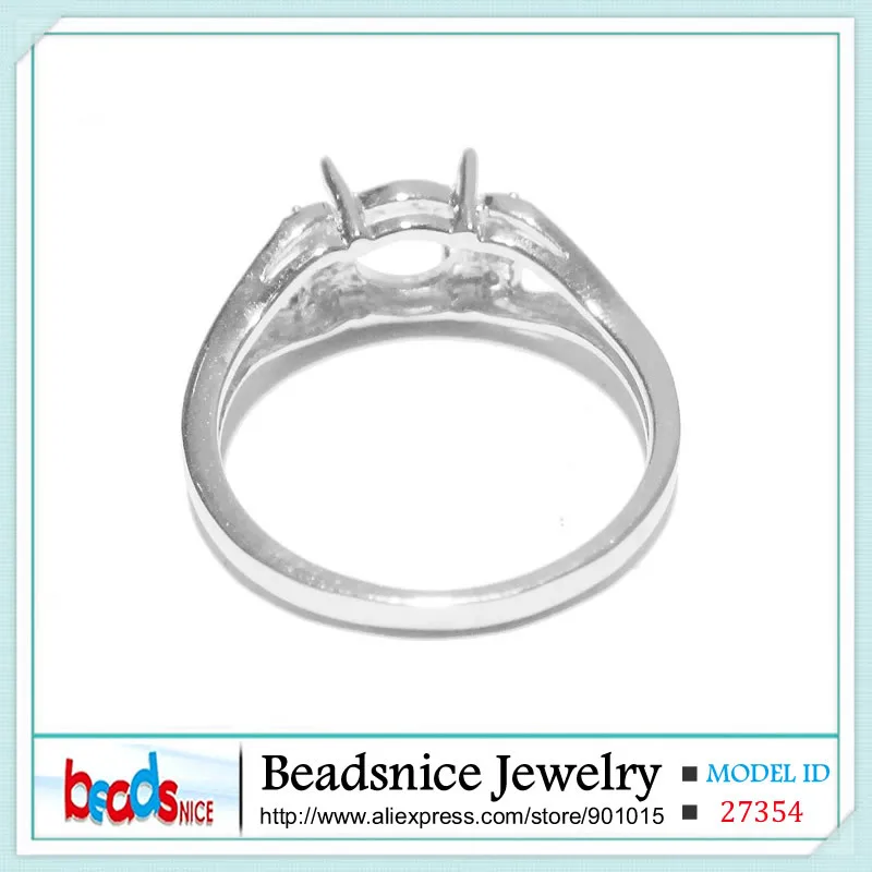 Beadsnice Sterling Silver 925 Rings Fine Jewelry Round Accessories Diy Semi Mount Gem Ring Setting Diamond Wedding Ring 5