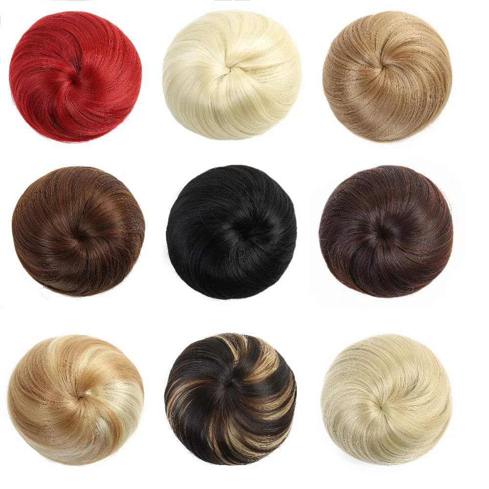 Прямые синтетические волосы упругие шиньон Парики шнурок пончик-шиньон пучок волосы на заколках для наращивания 9 цветные аксессуары для