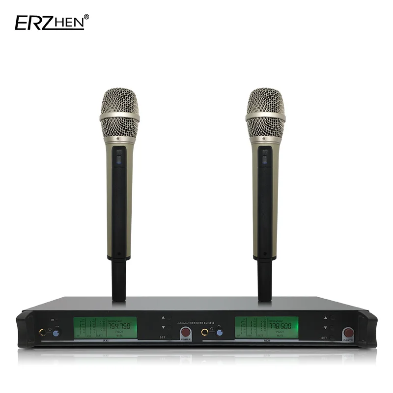 

Professional Wireless Microphone System EM3032 UHF Counter Frequency Full Metal Rechargeable Microphone