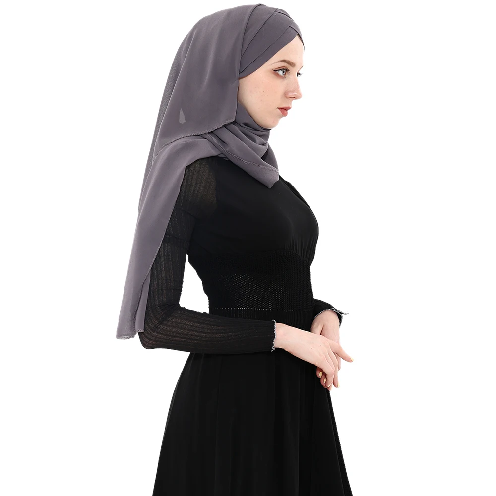 2019 летние Для женщин шифоновое Ready To Wear мгновенный Hijab шарф Мусульманский шифон головной платок исламские платки арабский платок