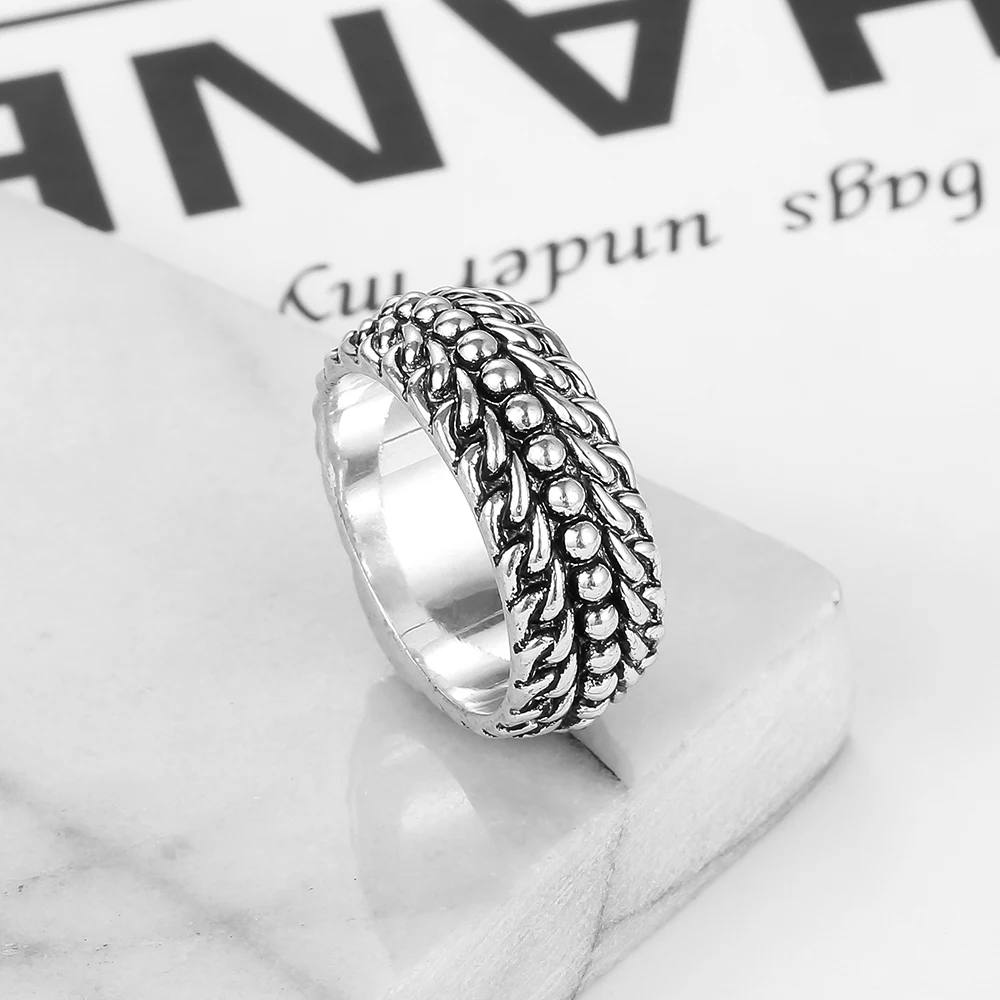 Ancient silver Retro Men's Ring Finger Punk Buddha Ring Couple Jewelry Wholesale Bijoux Femme Engagement Ring Accessories