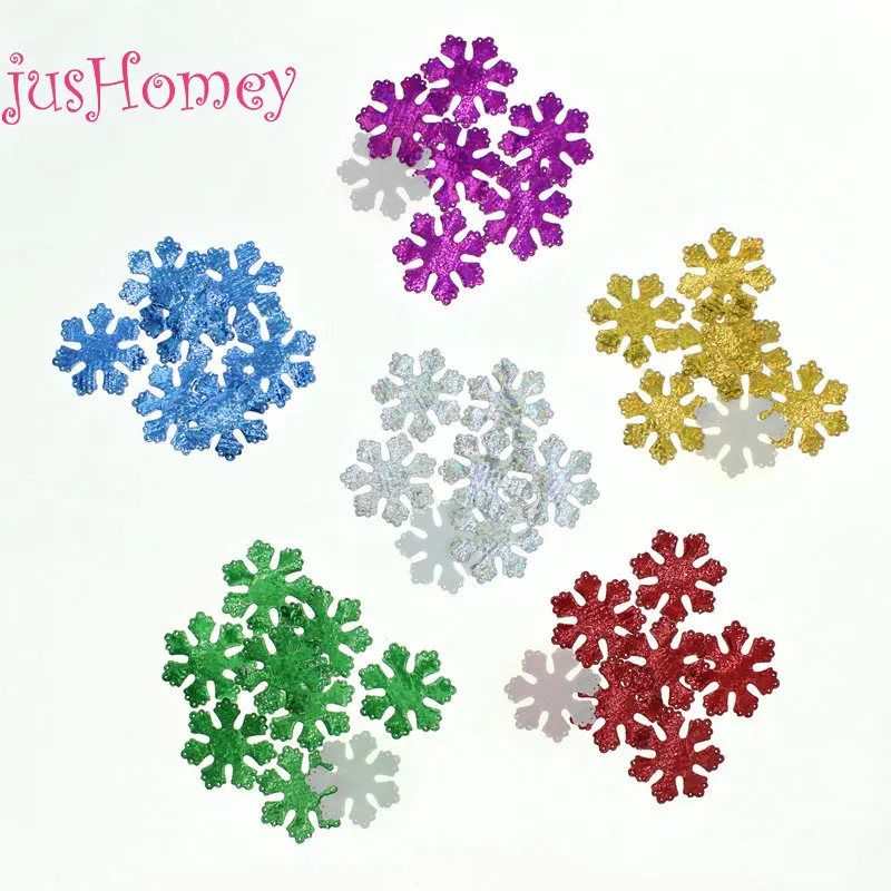 200pcs Multi Colors AB Iridescent Snowflake Ornaments Christmas Party Decoration Frozen Hat decor Party Confetti Embellishment