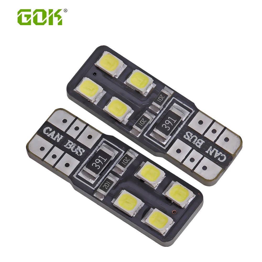 

10PCS/lot Car Auto LED T10 led canbus 194 W5W Canbus t10 8smd 2835 LED Light Bulb No error car led light