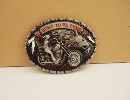 

Biker belt buckle with wolf JF-B11 brand new condition free shipping