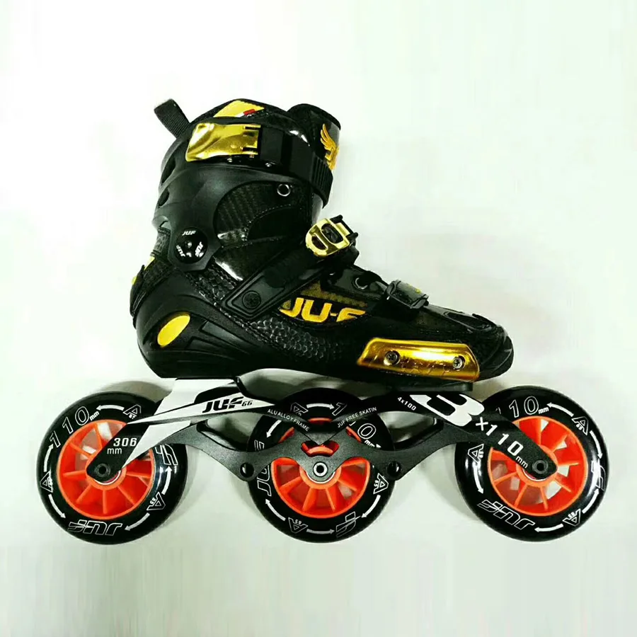 الحرب الذئب 3*110 مللي متر سرعة تزلج شبه solft الكبار الأسطوانة أحذية التزلج حذاء تزلج بعجلات Patines لوول سباق شحن التزلج
