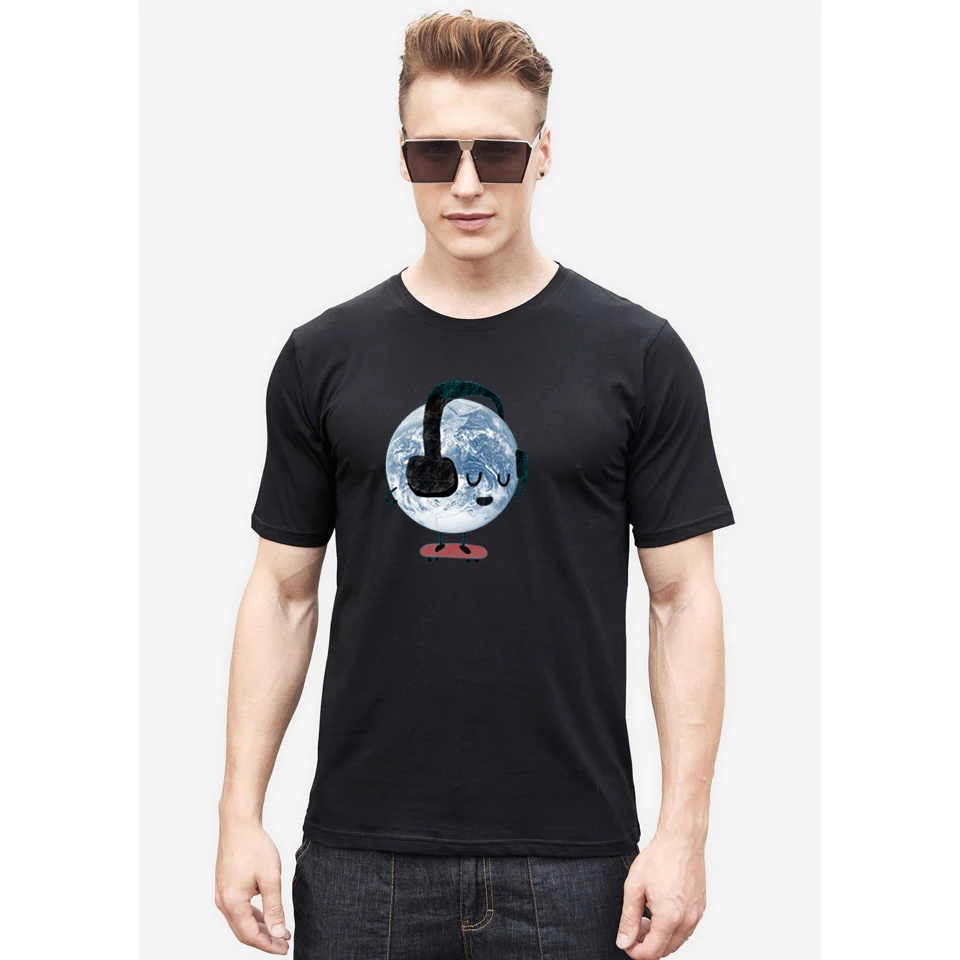 Мужская забавная футболка с изображением мировой музыки, горячая Распродажа, Мужская футболка с коротким комфортным хипстером, брендовая