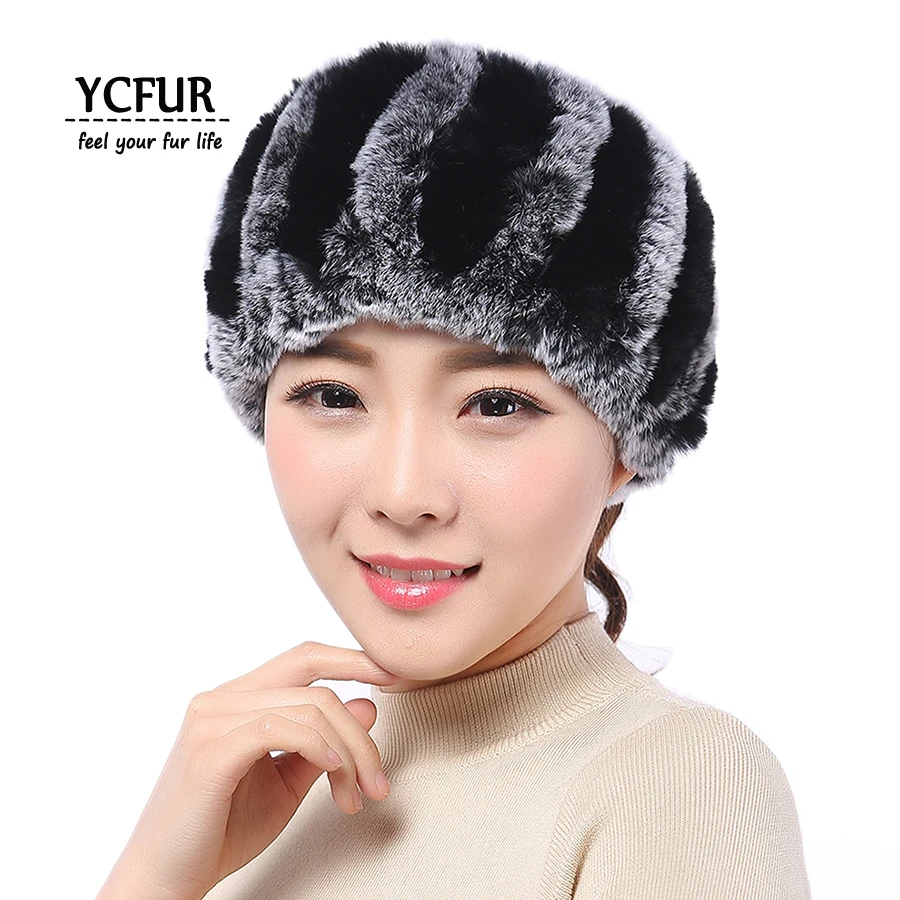 

YCFUR Women Headband Winter Autumn Elastic Real Rex Rabbit Fur Headbands For Girls Neck Scarf Hair Band Ladies
