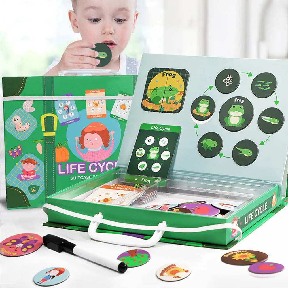 

Cartoon Magnetic Puzzle Play sets Personalized Jigsaw Early Childhood Education Cognitive Puzzle Paper Board Box Toy