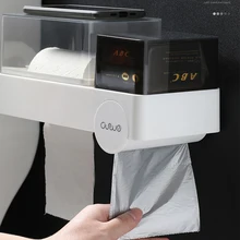 Рулонная бумажная трубка креативный бытовой держатель для бумаги, коробка для салфеток для ванной комнаты, водонепроницаемый туалетный бумажный стеллаж, мусорная полка для пакета