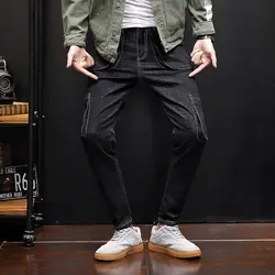 2018 новые мужские Модные джинсы карманные украшения повседневные узкие джинсы классические брюки джинсовые брюки мужские