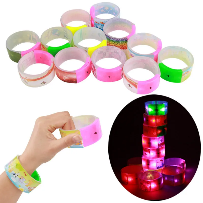 Free Shipping 1pcs Colorful Plastic Bracelets Luminous Flash Toys Light