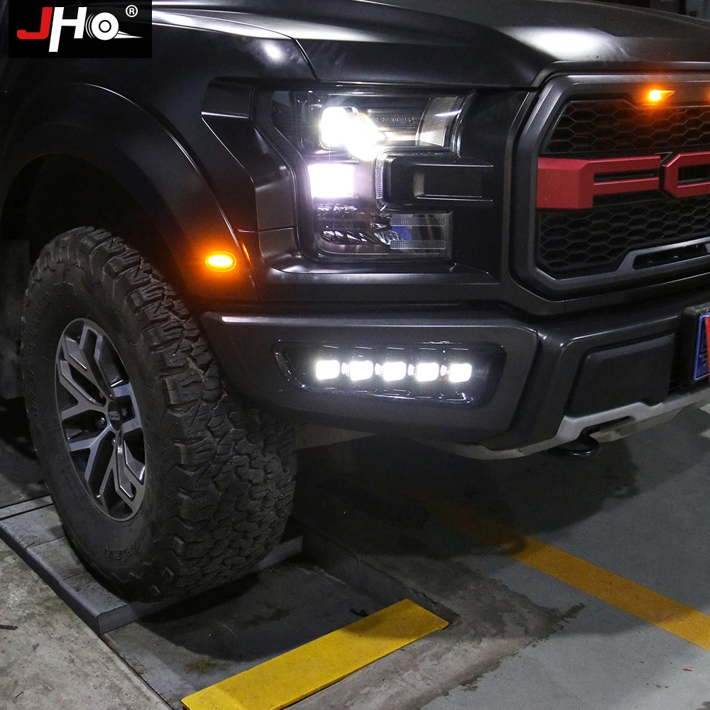 JHO LED DRL w/указатель поворота для 2017 2018 Ford F150 Raptor 2019 дневные ходовые огни комплект