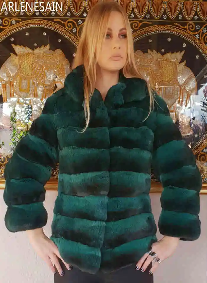 Arlenesain custom 2019 new fashion luxury royal expensive splendid high quality chinchilla fur women coat | Женская одежда