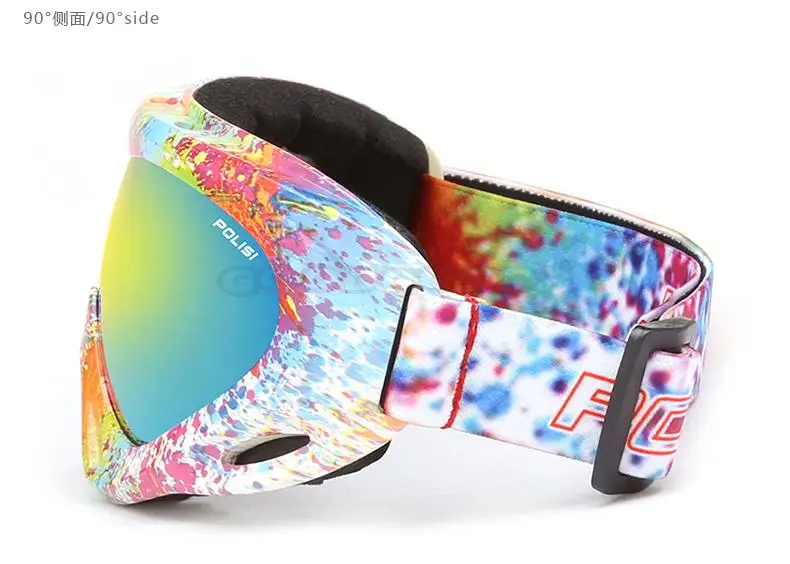 POLISI Для детей Лыжный ветрозащитный UV400 Лыжный Спорт очки для сноубординга зимние Анти-туман для мальчиков и девочек, футляр для очков для скейтборда