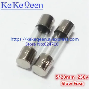 

20pcs/Box 5*20mm 2A 250V Slow Fuse 5*20 T2A 2000mA 250V Glass Fuse 5mm*20mm