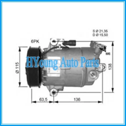 CVC5 компрессор кондиционера для автомобиля Nissan Qashqai 1,6 DUALIS 2,0 dCi 2007-2011 92600BR00A 92600JE00A 92600BR70A 92600-JD70B 92600-JD700