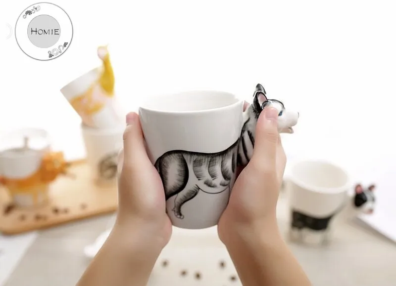 HOMIE lovely Animal Ceramics Coffee Mug Large Capacity 360ml Animal Mugs creative Drinkware Coffee Tea Cups Novelty Gifts milk 09